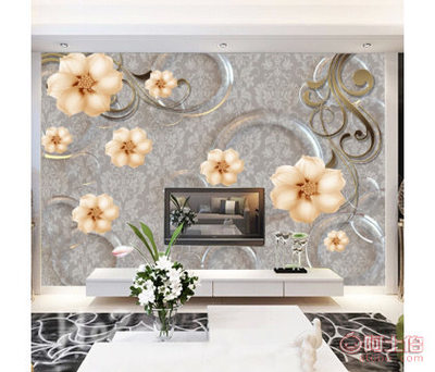 【尚美壁画简约现代客厅无缝墙布电视背景墙壁纸卧室3D防水立体大型壁画工厂】深圳市坪山新区雅室兰香大型装饰壁画厂 - 产品库