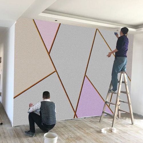 电视背景墙装饰新趋势 8D北欧现代几何壁画的魅力